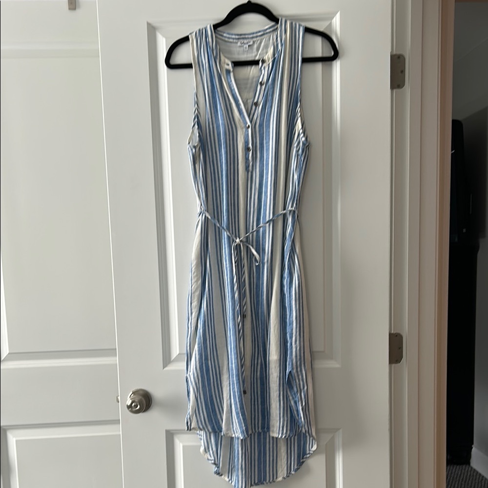 Splendid Blue and White Striped Sleeveless Dress